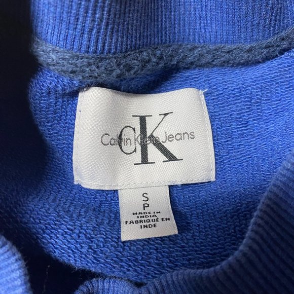 Calvin Klein Jeans Sweater Women Small S Blue Pullover Sweater Spell Out Ladies - Picture 2 of 11